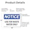 Signmission Use For Waste Water Only, 18 in W x Rectangle, Aluminum OS-2PACK-NS-A-1218-L-18796 - alternate 8